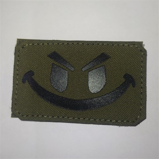 Шеврон на липучке LaserCut Смайл 5x8 олива SHV-LC-8(6) - фото 18142