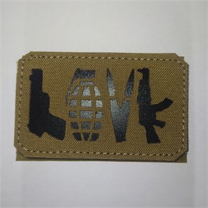 Шеврон на липучке LaserCut LOVE 5x8 койот SHV-LC-21(5)