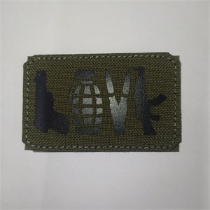 Шеврон на липучке LaserCut LOVE 5x8 олива SHV-LC-21(6)